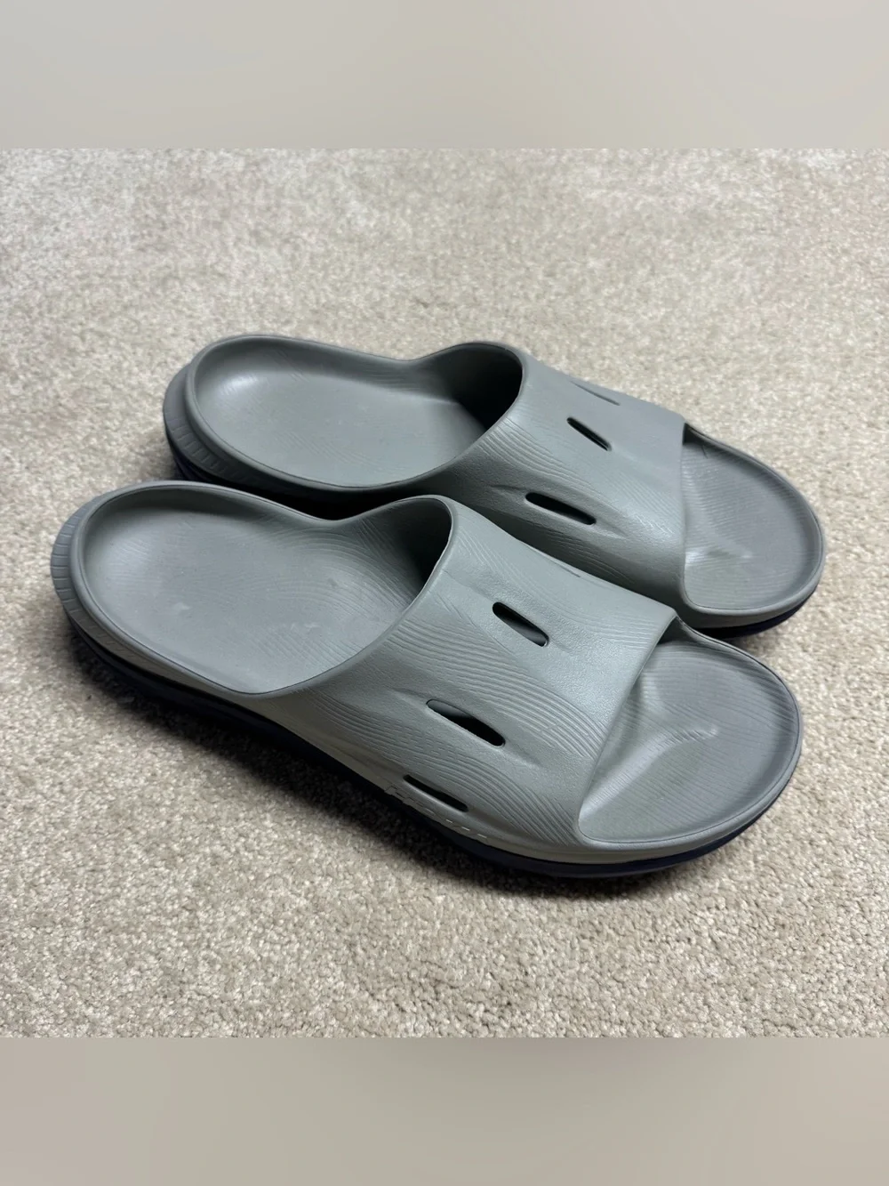 Hoka One One Ora Recovery Slide Sandal Men's 14 Gray Blue Sportswear Casual